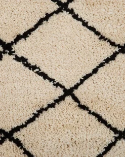 Tapete Creme E Preto 140 X 200 Cm Midyat Ii