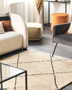 Tapete Creme E Preto 160 X 230 Cm Mutki