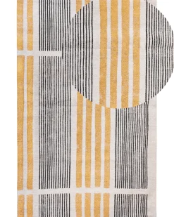 Tapete De Algodao Amarelo E Preto 140 X 200 Cm Katra