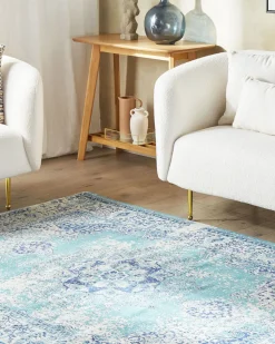 Tapete De Algodao Azul Claro 160 X 230 Cm Almus