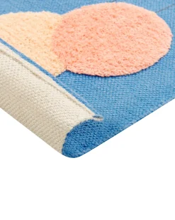 Tapete De Algodao Azul Com Impressao De Baleia 80 X 150 Cm Balabang