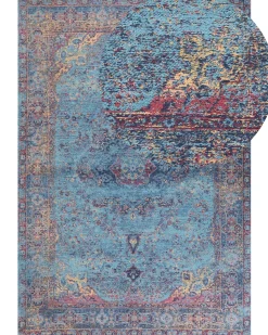 Tapete De Algodao Azul Vermelho E Creme 160 X 230 Cm Kansu