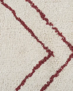 Tapete De Algodao Branco E Vermelho 160 X 230 Cm Kenitra