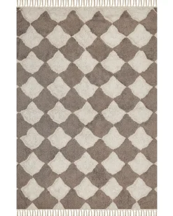 Tapete De Algodao Castanho E Creme 160 X 230 Cm Sinop