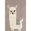 Tapete De Algodao Castanho Com Impressao De Lama 80 X 150 Cm Lubuk