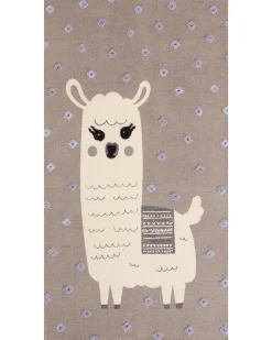 Tapete De Algodao Castanho Com Impressao De Lama 80 X 150 Cm Lubuk