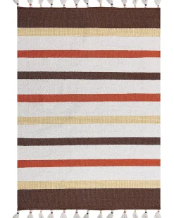 Tapete De Algodao Castanho E Creme Claro 160 X 230 Cm Hisarli