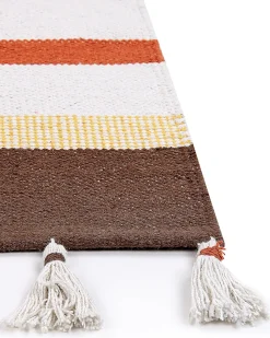 Tapete De Algodao Castanho E Creme Claro 160 X 230 Cm Hisarli