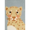 Tapete De Algodao Com Impressao De Leopardo Amarelo E Cinzento 80 X 150 Cm Tangse