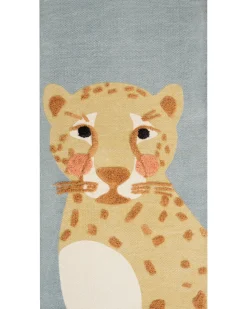 Tapete De Algodao Com Impressao De Leopardo Amarelo E Cinzento 80 X 150 Cm Tangse