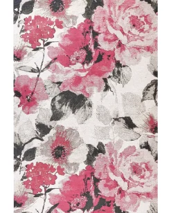 Tapete De Algodao Com Motivo Floral Rosa 200 X 300 Cm Ejaz