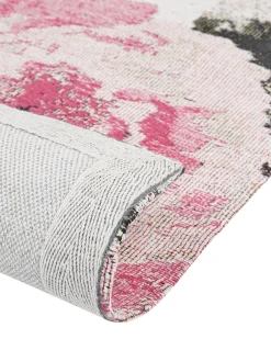 Tapete De Algodao Com Motivo Floral Rosa 200 X 300 Cm Ejaz