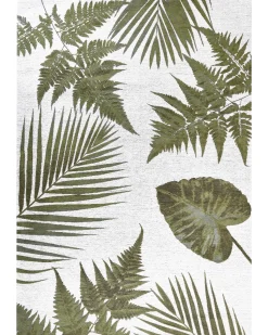 Tapete De Algodao Com Motivo De Folhas Verde 200 X 300 Cm Barzah