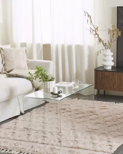 Tapete De Algodao Creme 160 X 230 Cm Suluova