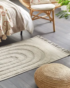 Tapete De Algodao Creme 80 X 150 Cm Hakkari