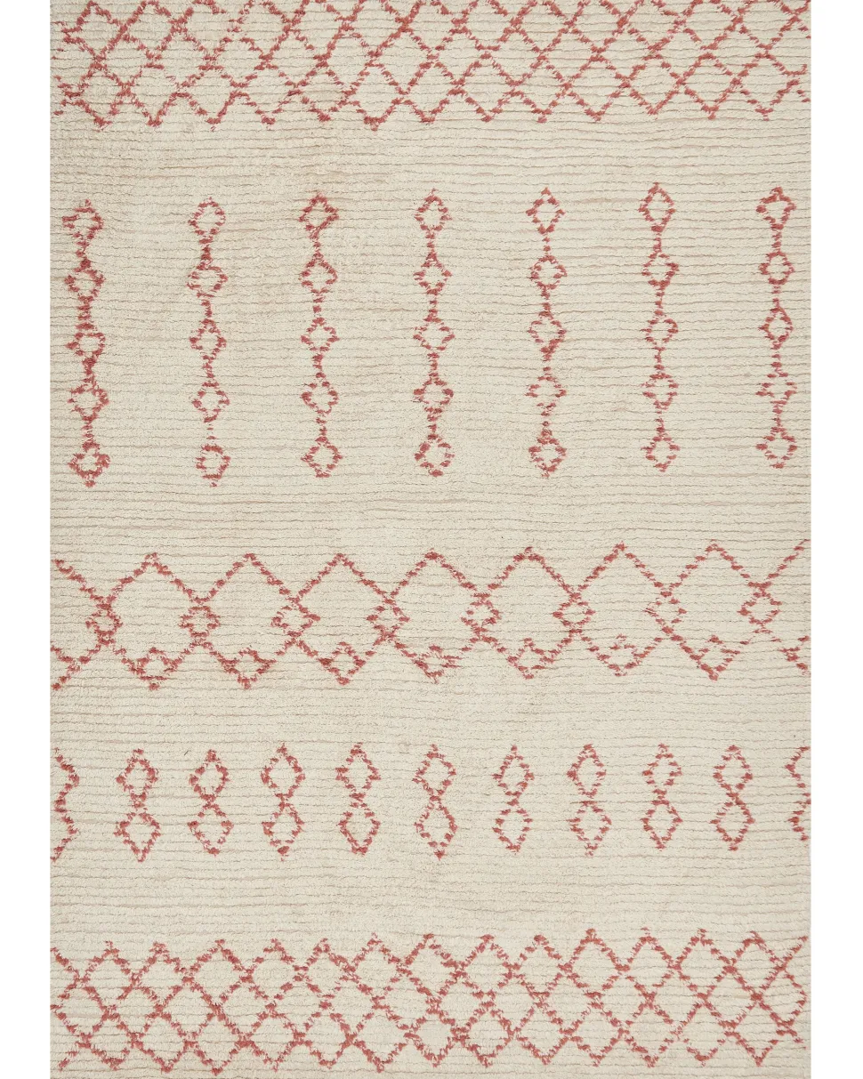 Tapete De Algodao Creme E Rosa 160 X 230 Cm Buxar