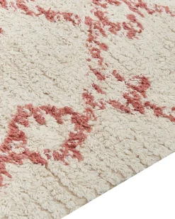 Tapete De Algodao Creme E Rosa 160 X 230 Cm Buxar