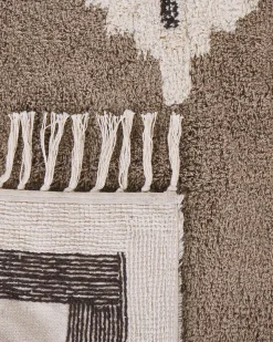 Tapete De Algodao Creme E Castanho 160 X 230 Cm Geyve