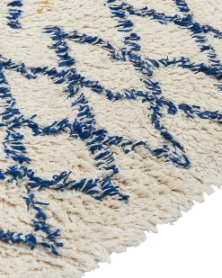 Tapete De Algodao Creme E Azul 160 X 230 Cm Erzincan