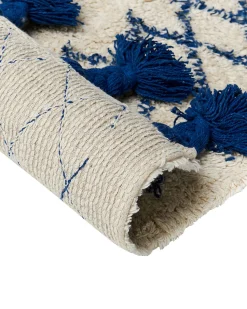 Tapete De Algodao Creme E Azul 160 X 230 Cm Erzincan