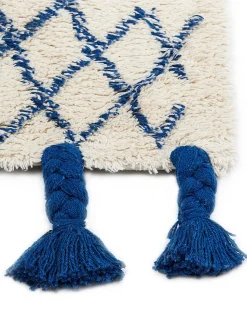 Tapete De Algodao Creme E Azul 160 X 230 Cm Erzincan