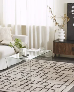 Tapete De Algodao Creme E Preto 160 X 230 Cm Turhal