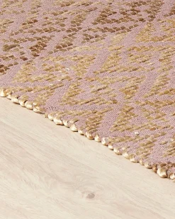 Tapete De Algodao Creme E Rosa 160 X 230 Cm Gerze