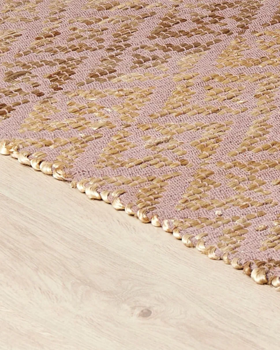 Tapete De Algodao Creme E Rosa 160 X 230 Cm Gerze