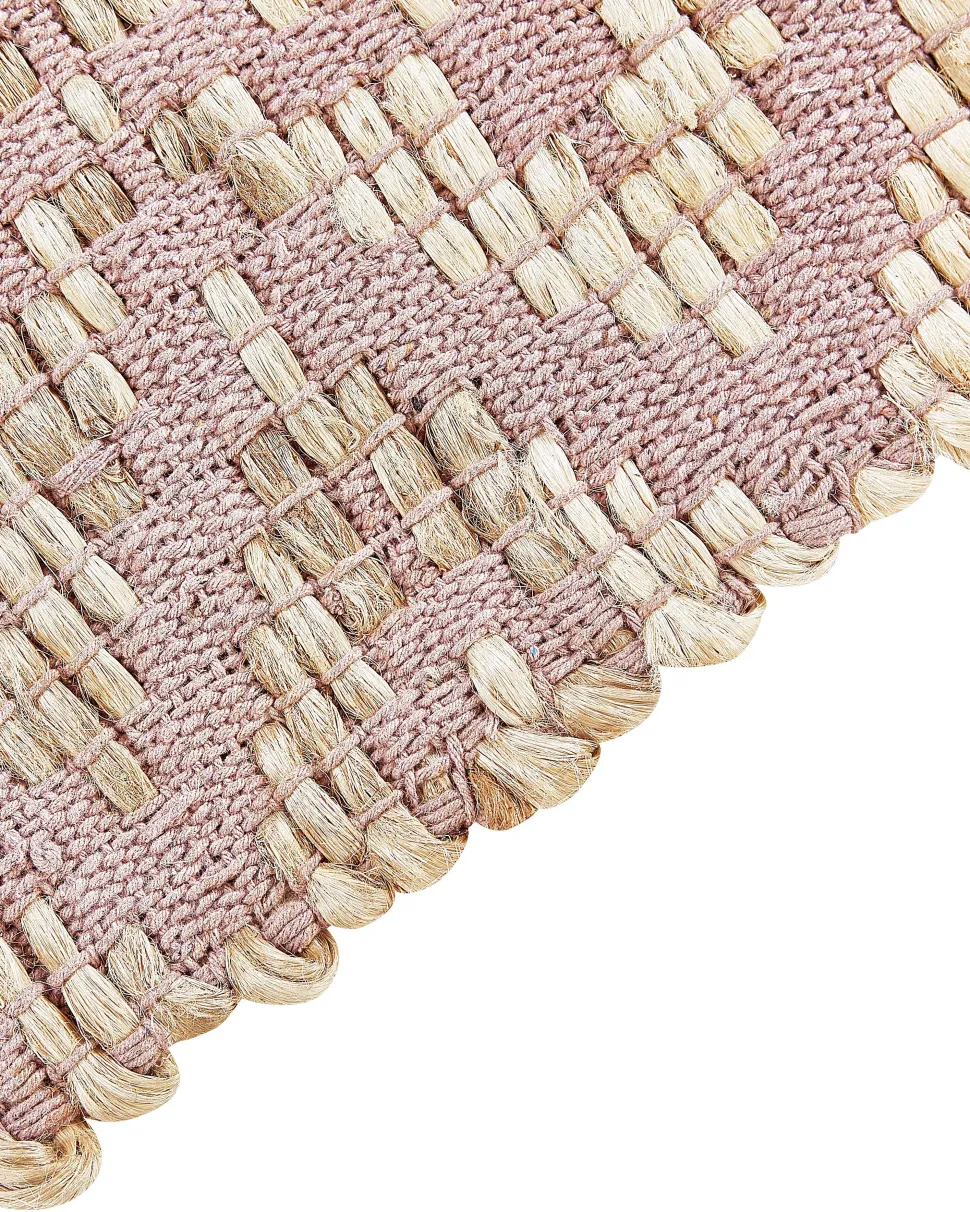 Tapete De Algodao Creme E Rosa 160 X 230 Cm Gerze