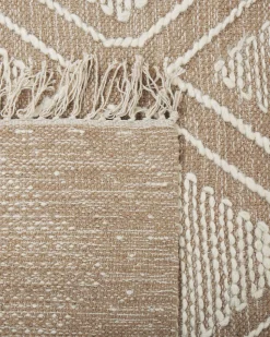 Tapete De Algodao Creme E Branco 160 X 230 Cm Kacem
