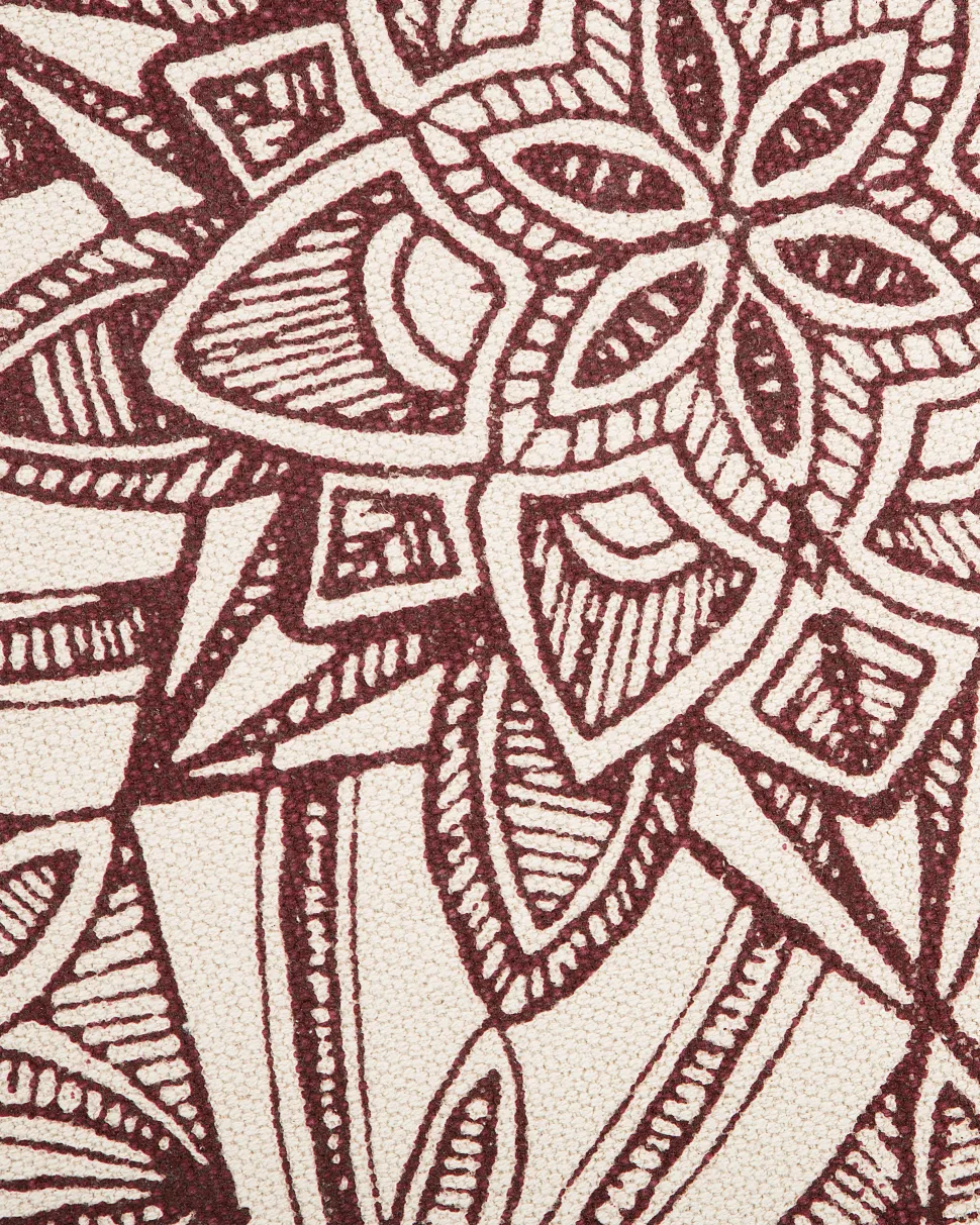 Tapete De Algodao Creme E Vermelho O 120 Cm Oltu