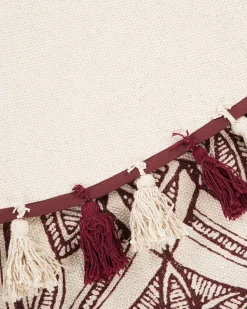 Tapete De Algodao Creme E Vermelho O 120 Cm Oltu