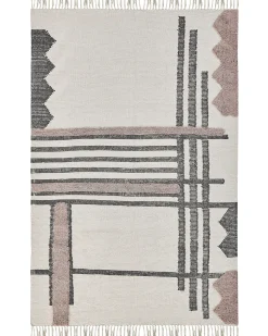 Tapete De Algodao Em Creme E Preto 160 X 230 Cm Muradiye