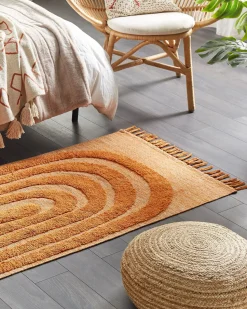 Tapete De Algodao Laranja 80 X 150 Cm Hakkari