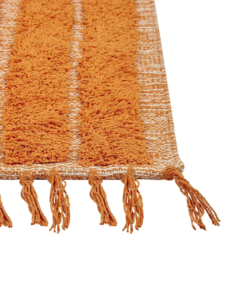 Tapete De Algodao Laranja 80 X 150 Cm Hakkari