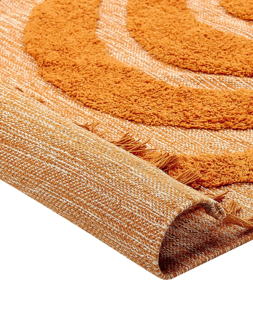 Tapete De Algodao Laranja 80 X 150 Cm Hakkari