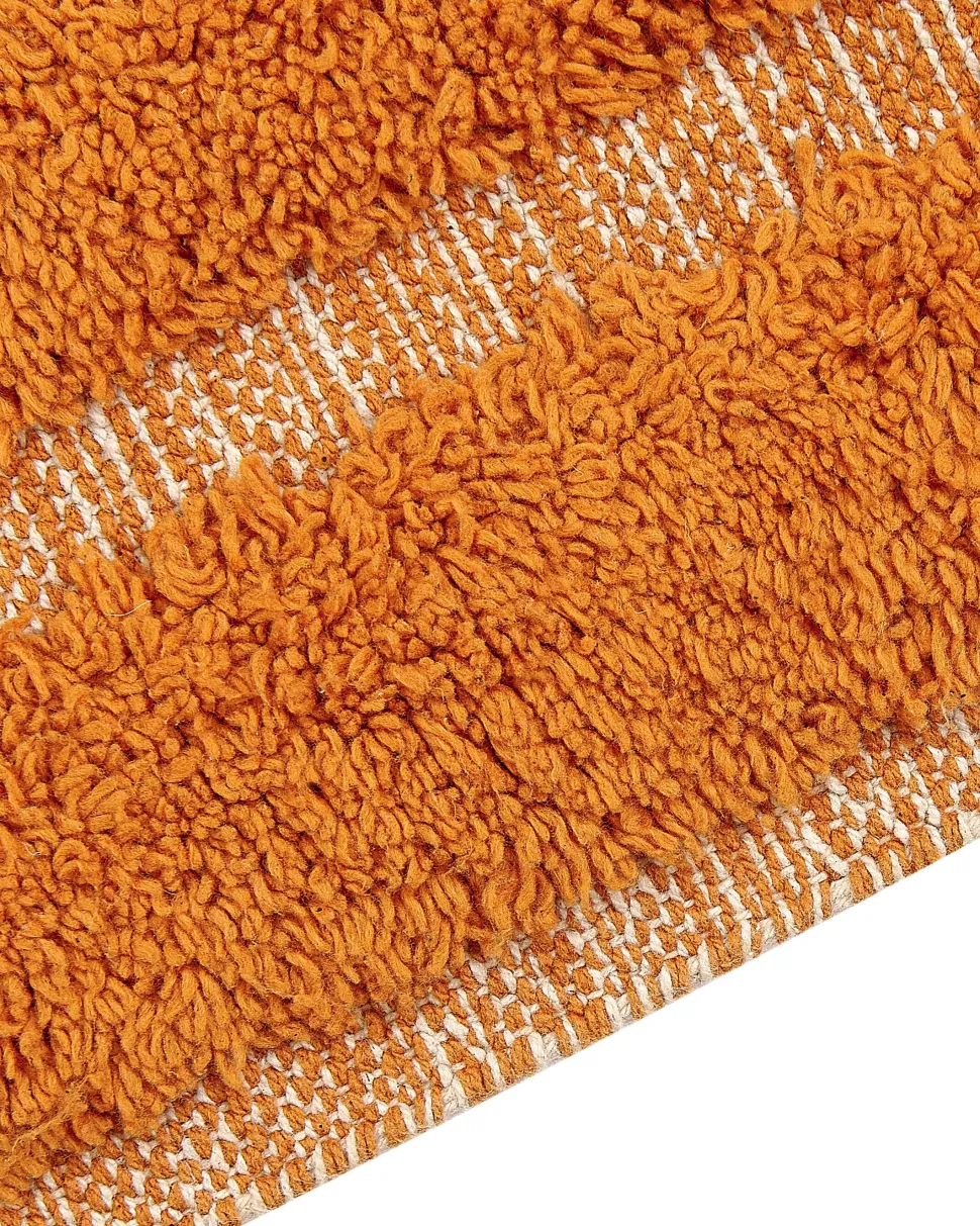 Tapete De Algodao Laranja 80 X 150 Cm Hakkari