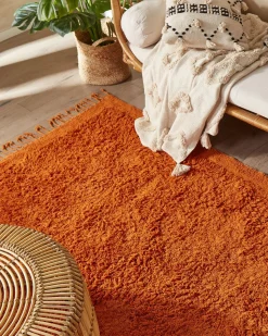 Tapete De Algodao Laranja 140 X 200 Cm Bitlis