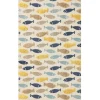 Tapete De Algodao Multicolor Com Impressao De Peixes 80 X 150 Cm Ipuh