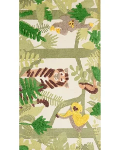 Tapete De Algodao Multicolor Com Impressao Da Selva 80 X 150 Cm Janhto