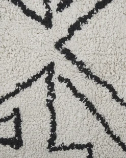 Tapete De Algodao Preto E Branco 160 X 230 Cm Khouribga