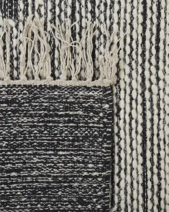 Tapete De Algodao Preto E Branco 160 X 230 Cm Arbaa