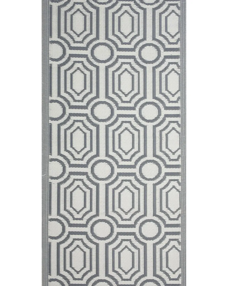 Tapete De Area Reversivel Cinzento 90 X 180 Cm Bidar
