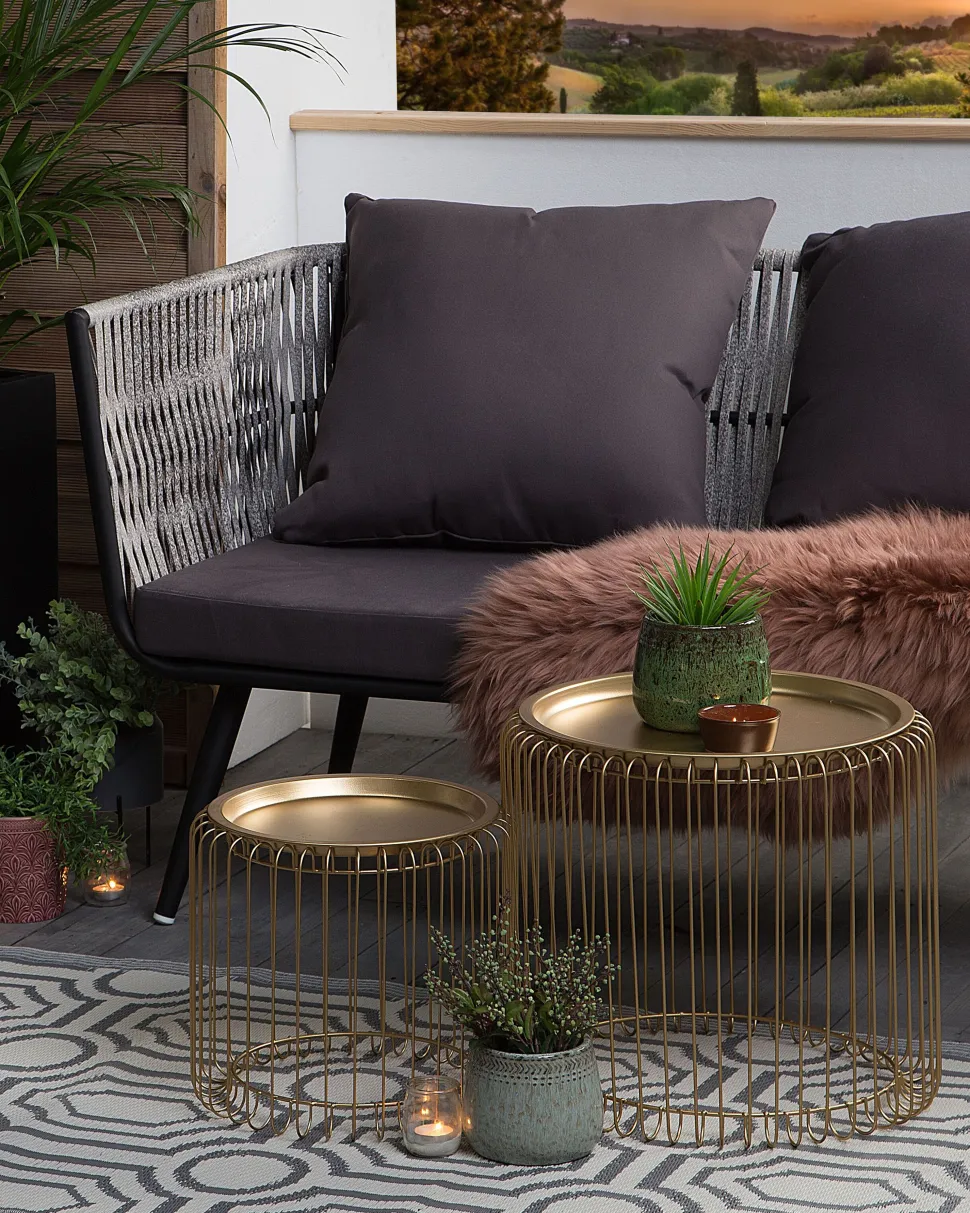 Tapete De Area Reversivel Cinzento 90 X 180 Cm Bidar