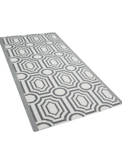 Tapete De Area Reversivel Cinzento 90 X 180 Cm Bidar