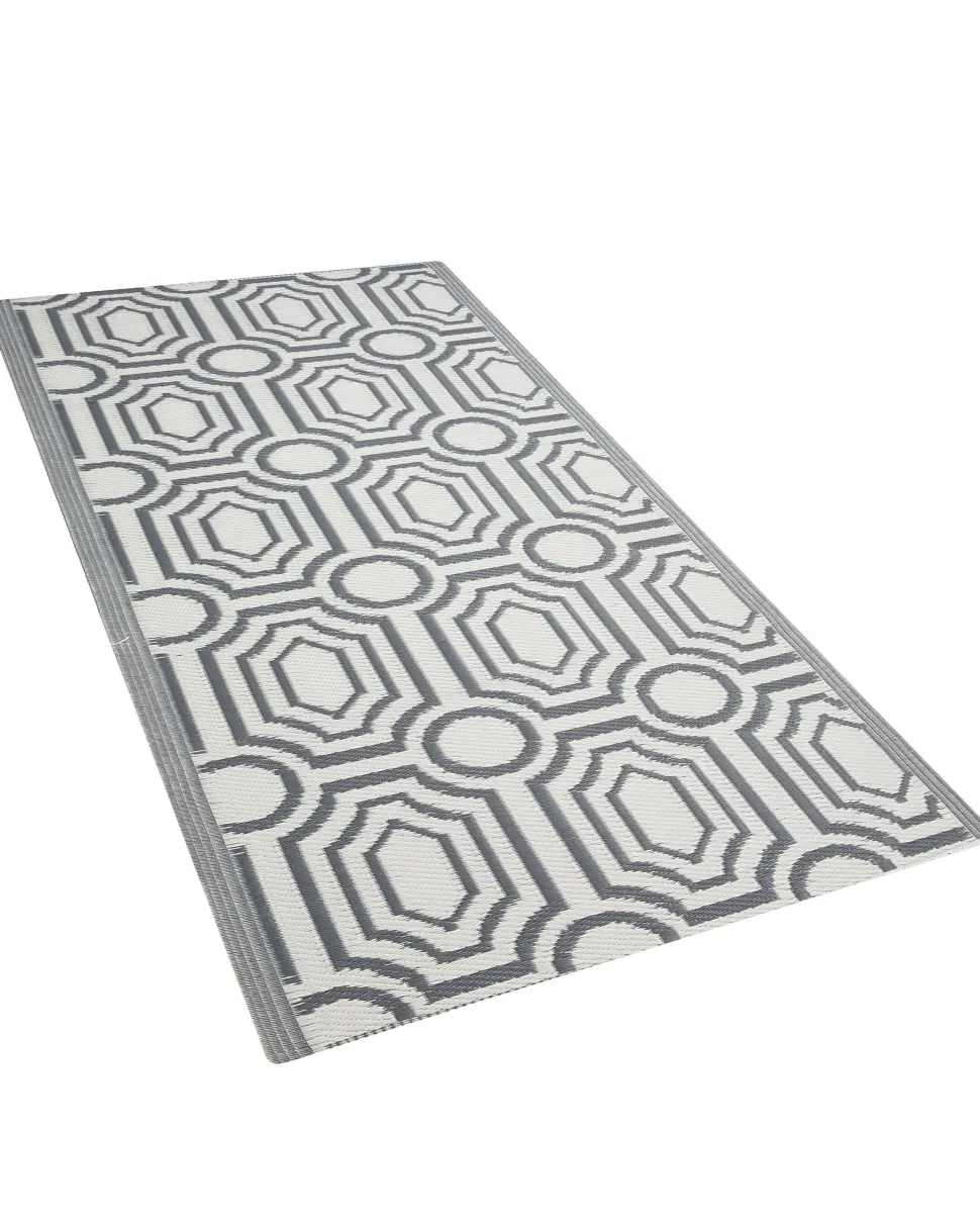 Tapete De Area Reversivel Cinzento 90 X 180 Cm Bidar