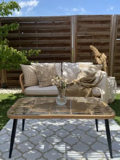 Tapete De Area Reversivel Creme 160 X 230 Cm Aksu