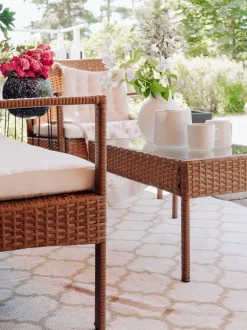 Tapete De Area Reversivel Creme 160 X 230 Cm Aksu