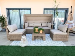 Tapete De Area Reversivel Creme 160 X 230 Cm Aksu