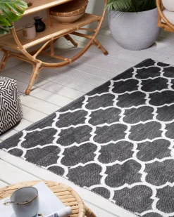 Tapete De Area Reversivel Preto E Branco 160 X 230 Cm Aladana